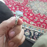 انگشتر عقیق کبود با رکاب نقره کلفت