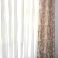 دوتکه پرده حریر با کتینه
