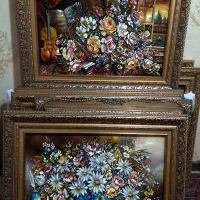 تابلوفرش دستبافت/تابلو فرش گلدان ویالون|تابلو فرش|تهران, استاد معین|دیوار