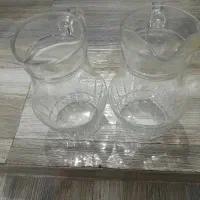 دو عدد پارچ مدل نیزه ای‌ قندان طرح‌گل اصل فرانسه