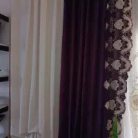 پرده حریر و چهار عدد دستک