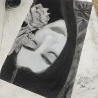 نقاشی چهره سیاه قلم