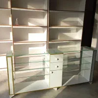 کتابخانه . قفسه . استند سیگار.  پیشخوان