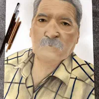 هدیه و نقاشی چهره روز پدر|تابلو، نقاشی، عکس|سیرجان, |دیوار