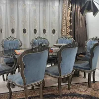 سرویس ناهارخوری ۸ نفره نقرآبی رنگ با فرم نقره ای|مبلمان خانگی و میز عسلی|فولادشهر, A2|دیوار