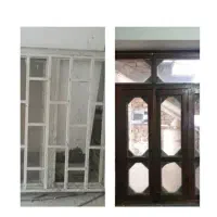 پنجره آهنی و پنجره چوبی ابعاد150در160)آهنی110در150