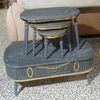 میزجلومبلی بیضی دوکشووکیوم،جلومبلی بغل گردست کامل|مبلمان خانگی و میز عسلی|خمینیشهر, |دیوار