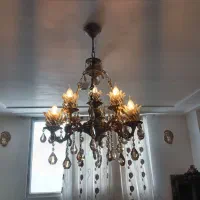 لوستر هفت شعله برنزی|لوستر و چراغ آویز|فولادشهر, B7|دیوار