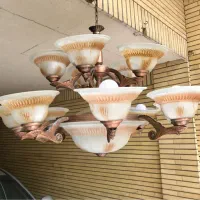 لوستر حبابی ۱۳ شاخه همراه ۱۳ لامپ|لوستر و چراغ آویز|مشهد, کوه سنگی|دیوار