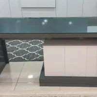 میز غذا خوری ترکیب سفید و طوسی