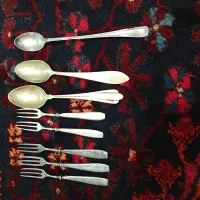 قاشق و چنگال قدیمی مفرق ،نقره