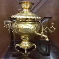 سماور زغالی سینی مسی تابلو دیوارکوب برنجی