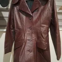 کاپشن چرم زنانه دخترانه قهوه ای بلند و کوتاه