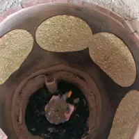 نان گرد تنوری  و نان خشک هیزمی حبیب آبادی بلند