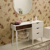 میز آرایش آینه گرد دیوارکوب دار  مدل BARLY