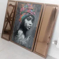 تابلو سه تایی طرح دختر رنگ برنز