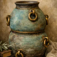 کوزه پتینه کاری شده