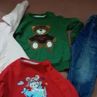 کاپشن و چندین تکه لباس خانگی مناسب ۲تا۳سال|لباس|رشت, گلسار|دیوار