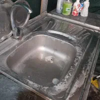 سینک وشیر اب به علاوه کابینت و سایبان|آبچکان و نظمدهنده ظروف|آمل, |دیوار