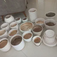 گلدان های سرامیکی در ابعاد مختلف با زیر گلدانی