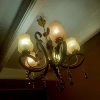 ۲عدد لوستر ۵شاخه چوبی وفانتزی|لوستر و چراغ آویز|ری, اقدسیه|دیوار