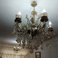 لوستر ۵ شعله اصل برنز|لوستر و چراغ آویز|قزوین, |دیوار