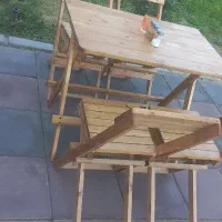 میز صندلی چوبی