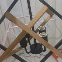 لوستر چوبی فلزی|لوستر و چراغ آویز|اندیشه, شهرک صدف|دیوار