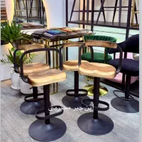 صندلی اپن چوب گردو پایه فلز