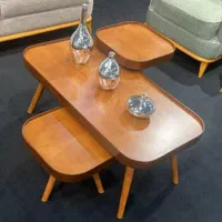 میز عسلی جلومبلی چوبی رنگی فندقی|مبلمان خانگی و میز عسلی|تهران, شهرک ولیعصر جنوبی|دیوار