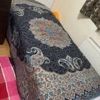 رو تختی تک نفره ترمه با دو رو کوسنی و یک رو بالشی