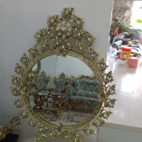 آینه برنزی گرد دیواری و رومیزی