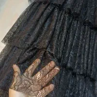دامن طبقه ای دانتل مشکی