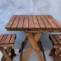 میز و صندل تاشو چوبی