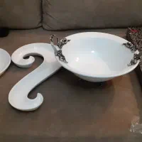 ست ظرف میوه اوردورخوری اجیل خوری سفید