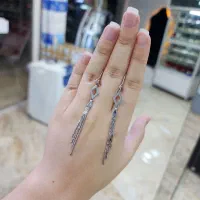 گوشواره آویز بدون نگین نقره اصلی|بدلیجات|کرمانشاه, |دیوار