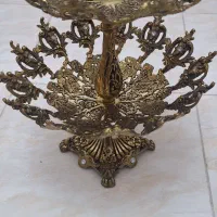 میوه خوری برنجی دو طبقه پایه دار|ظروف سرو و پذیرایی|محمدیه-قزوین, |دیوار