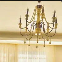 ۲ عدد لوستر چوبی همراه ۲ عدد دیوارکوب