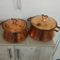 ۲ تا قابلمه و دیگچه مسی اصل بزرگ نونو و سنگین|ظروف پختوپز|کهریزک, |دیوار