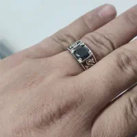 انگشتر موزانایت سیاه و سفید رکاب قلمزنی|بدلیجات|تهران, بازار|دیوار