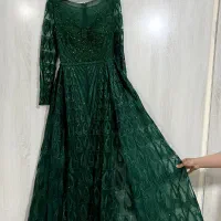 لباس مجلسی سبز نو دو دامنه
