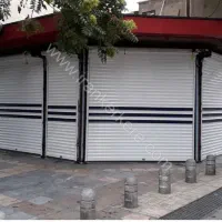 اجرای کرکره برقی .نمای کامپوزیت.  پله گرد فلزی