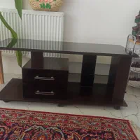 زیر تلویزیونی شیشه وچوب