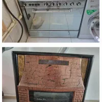 بخاری گازی طرح شومینه وگازفردارپنج شعله  درحد نو