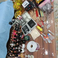 وسایل کامل کاشت ناخن/3ماه استفاده شده/بسیارمرتب
