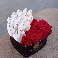 دسته گل و باکس روبانی و پولی تخفیف روز پدر