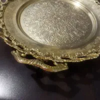 جا میوه‌ای و مجسمه و سینی برنجی وفلاکس چای|مجسمه، تندیس، ماکت|ری, فیروزآبادی|دیوار
