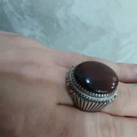 انگشتر نقره با سنگ عقیق