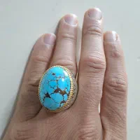 انگشتر فیروزه نیشابور فوق کلکسیونی با رکاب بینظیر