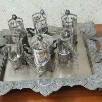 سینی و استکان و قندان سرویس|ظروف سرو و پذیرایی|قرچک, شهرک طلائیه|دیوار